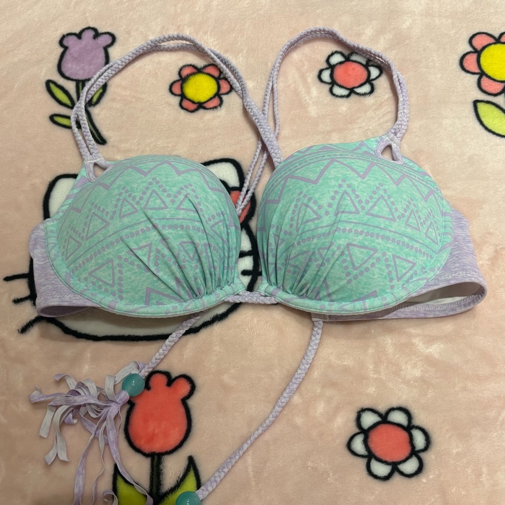 Victoria's Secret mint Green / Purple mermaid bikini top